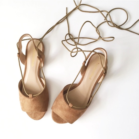 Shoes - ❤️ Tan peep toe lace up sandals 1 LEFT!!!